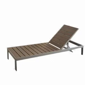 Outdoor Polywood Chaise Lounge with Aluminum Frame, Perfect for Outdoor Use