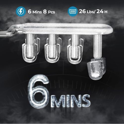 Portable 2025 Bullet Ice Maker Machine 1.2L 8 Cubes 6 Minutes 26lb/Day