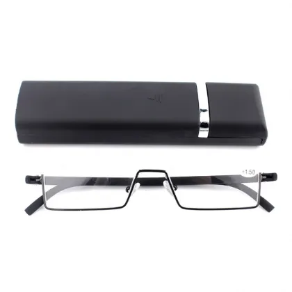 Metal Half-Frame Reading Glasses - Classic Fashion Unisex Eyewear