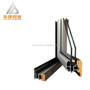 Aluminium Wood Casement Window with Double Glazing and Thermal Break Profile