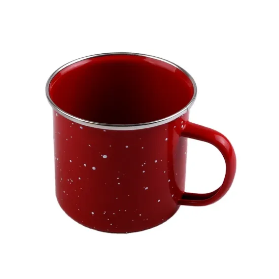 Enamel Promotional Mug Ceramic Coffee Metallic Mug with Handle
