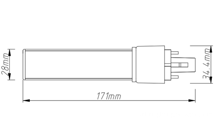 PL-18-10W led tube pl light size
