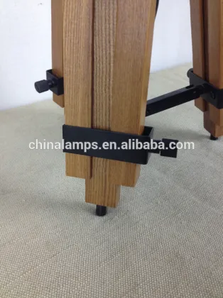 Christmas decoration lighting floor lamp wood bollard light tripod wood floor lamps with fabric lampshade for hotel lighting