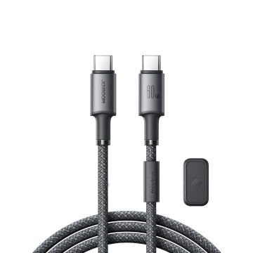 Joyroom 30w braided usb c nylon type-c kabel dengan pemegang magnet