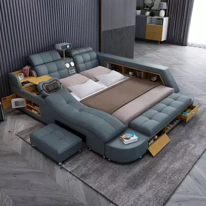 Multifunctional King Size Tatami Massage Storage Bed