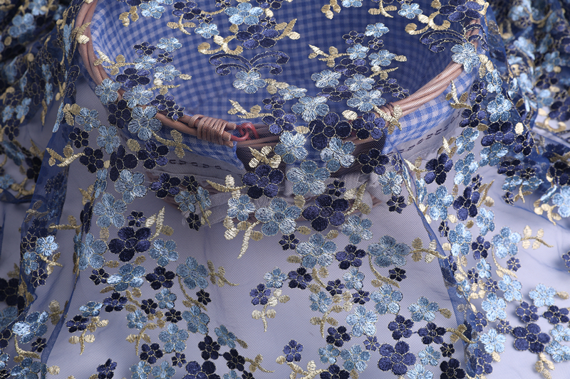 Multicolor Embroidery On Nylon Mesh