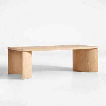 Modern Luxury Curved Oak Wood Dining Table for 6-8 - Minimalist Villa Kitchen Furniture