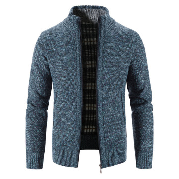 Men's Slim Fit Stand Collar Zipper Jacket - Autumn Winter Thick Warm Coat