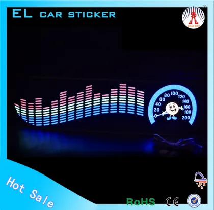 LED car sticker for music rhythm custom el light sticker rhythm sticker