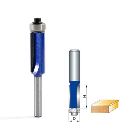 Professional Woodworking Router Bits: 1/2'' Shank Double Flute Straight Flush Trim Engraving Router Cutters