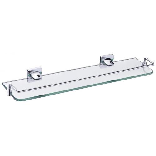Light simple glass shelf chrome with rail bathroom
