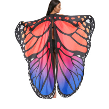 Asas de borboleta xale de fada tecido macio para mulheres senhoras partido acessório traje ninfa