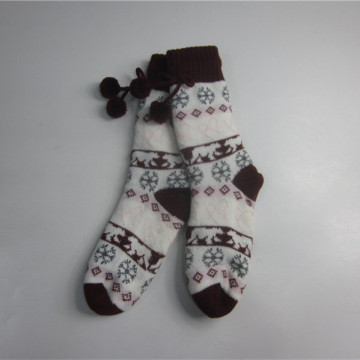 Warm High Quality Bow Tie Jacquard Floor Socks