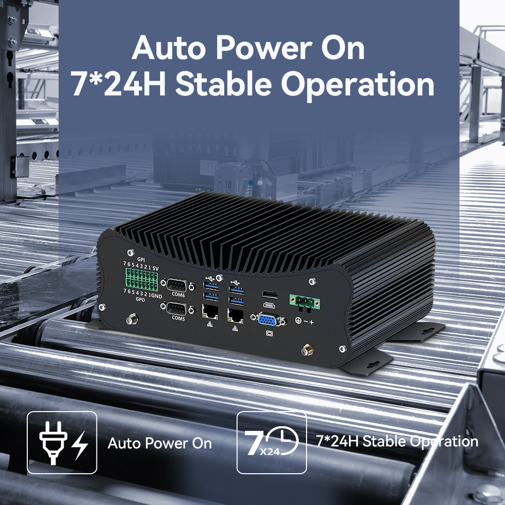 X45G 2LAN 6COM Fanless Industrial Mini Computer