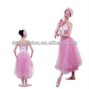 09BL1003 Pink Long Swan Lake Adult Ballet Dance Dress