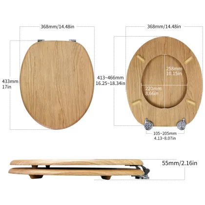 Fanmitrk Toilet Seat Golden Silk Yinmao Finish E100-1