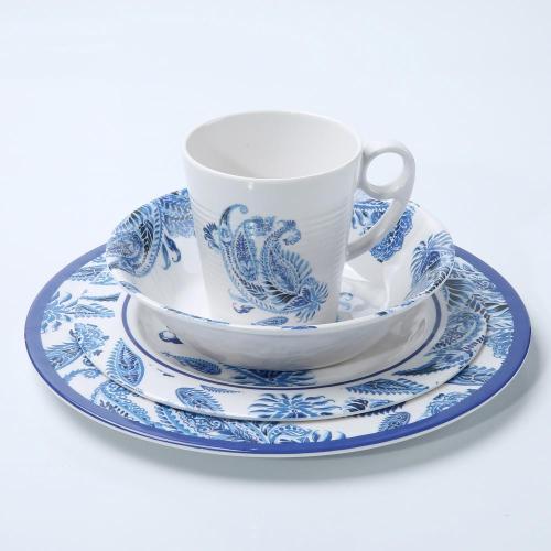 Chinese designed print blue melamine dishes dinnerware