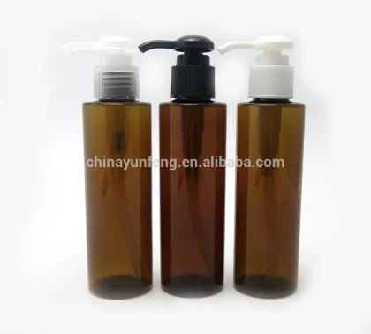 150ml brown plastic pump spray bottle for shower gel shampoo