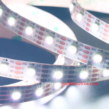 Addressable 16.4ft double pad individual clock cuttable light rgb 5v bulk rbgic led tape strip sk9822 LC8822 light strip