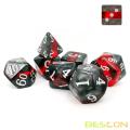 Bescon Mineral Rocks GEM VINES Polyhedral D&D Dice Set of 7, RPG Role Playing Game Dice 7pcs Set of RUBY