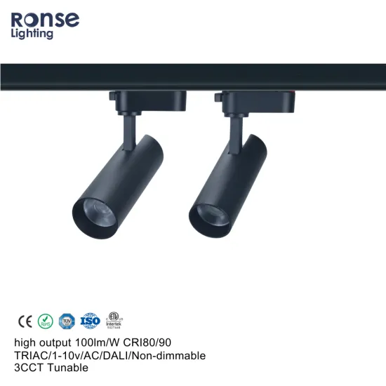 RONSE Modern Aluminum Surface-Mounted Two-Wire Track Light Kit, 28W, Adjustable Beam