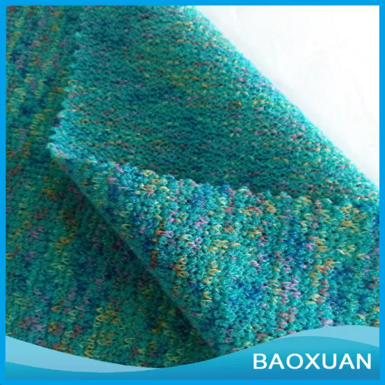 Acrylic polyester spandex yarn dyed fancy knit fabric