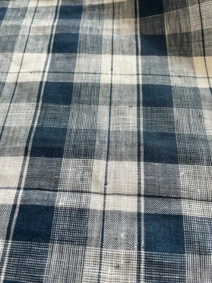 linen 100% yarn dyed checks for high quality fashion fabric