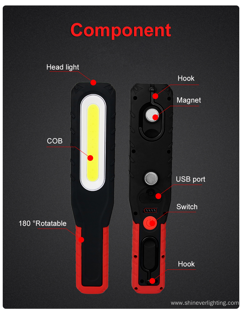 Professional Cob Led Rechargeable Car Portable Work Light