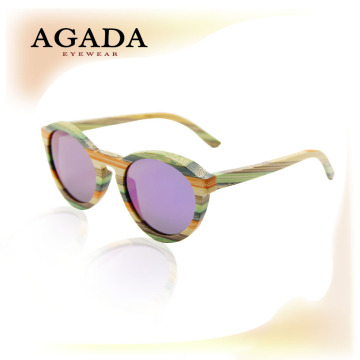 Retro Round Style High Quality Bamboo Sunglasses