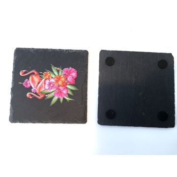 Custom Slate Coasters with Heat Insulation Pad - High Quality Designs