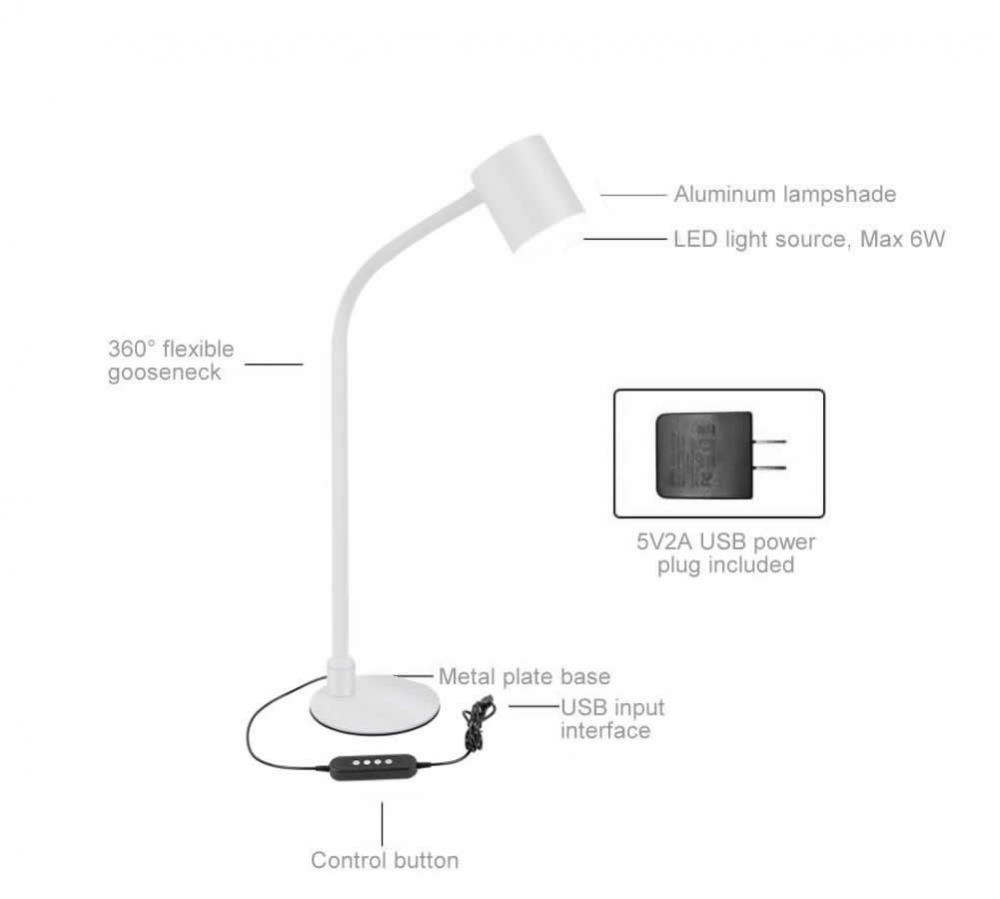 Led Table Lamp White 2