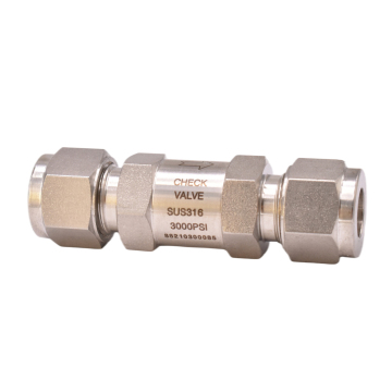 High-Pressure 316 Stainless Steel Double Ferrule Spring Check Valve for Liquids and Gases