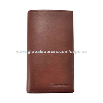 Manufacturing good quality men's long cow leather Wallet