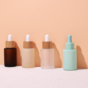 Bamboo Covered 30ml Straight Round Dropper Bottle for Essential Oils and Cosmetics