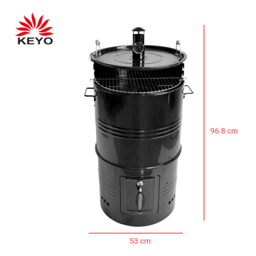Meat Cooker Smoker Vertical Barrel Charcoal Bbq Oil Drum Barbecue Grill Charcoal Vertical Grill