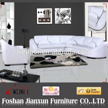 H1006 white leather chaise lounge
