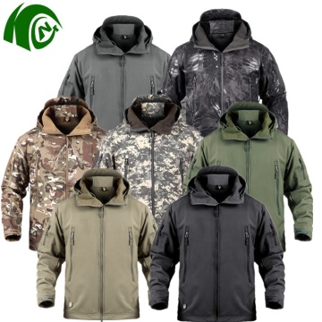 Tactical Camouflage Softshell Jacket for Men - Winter Outdoor Waterproof Bomber