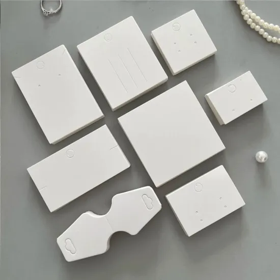 Wholesale White Jewelry Display Cards - Cardboard Paper Ring Necklace Earring Cards with Logo