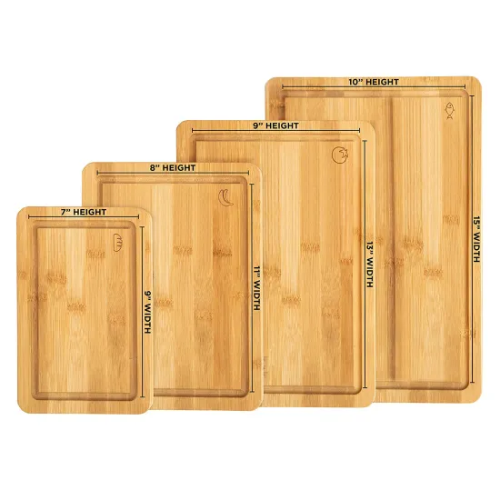Multifunction Bamboo Large Custom Logo Wook Cutting Board With Groove