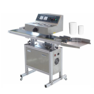 Continuous Bottle Sealing Machine with Aluminum Foil Induction Sealer for Plastic Jars (20-130mm Diameter) with Conveyor