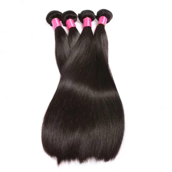 Hot Selling Natural Black Straight Brazilian Human Hair Bundle, 10A Grade Raw Virgin Unprocessed Straight Hair Weave Bundles