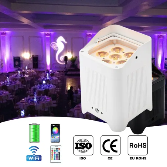 Winlite 6x18w 6in1 RGBWAUV LED Wireless DMX Battery Powered Uplight PAR Light