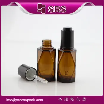 Amber color luxury cosmetic skin care dropper bottles