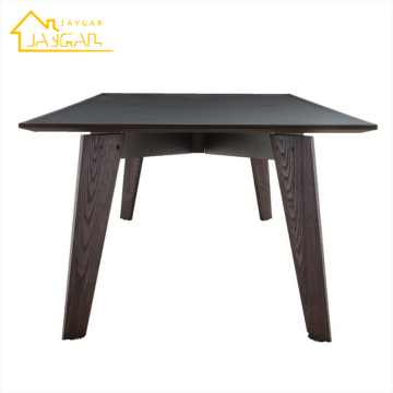 Modern Black Rectangle Solid Wood Dining Table Set for Small Spaces