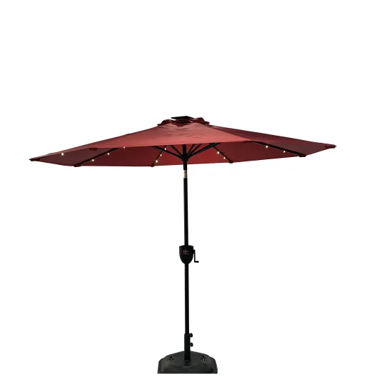 Garden Patio Sun Umbrella with Solar Panel