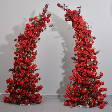 Arc en soie de haute qualité avec des roses roses blanches et des hortensias pour les fêtes de mariage