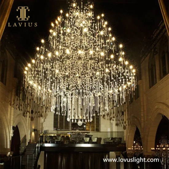Large yellow high luxury shopping mall chandelier Large project creative custom chandelier