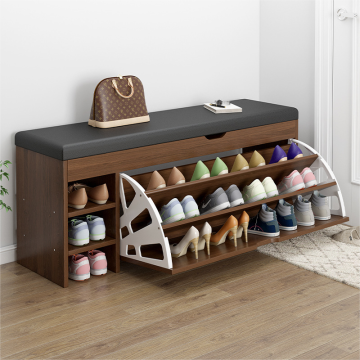 Modern Adjustable Wardrobe Cabinet with Shoe Storage Bench