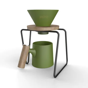 DHPO New Stainless Steel Stand Ceramic Pour Over Coffee Dripper