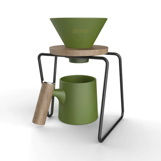 DHPO New Stainless Steel Stand Ceramic Pour Over Coffee Dripper